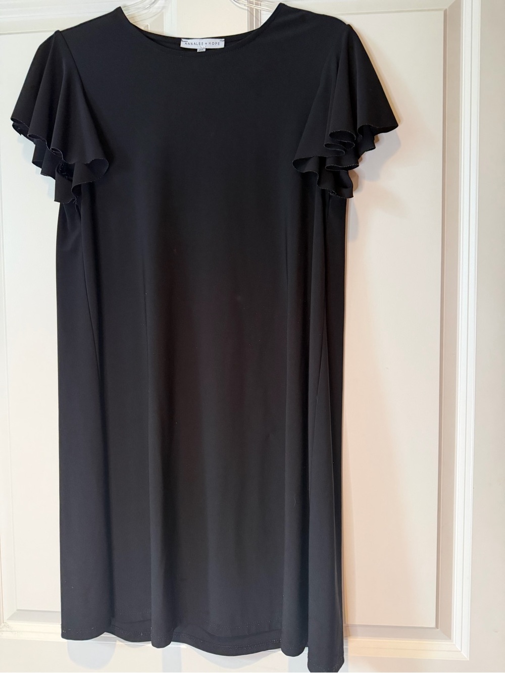 Annalee + Hope Flowy Black Mini Dress with Statement Sleeves